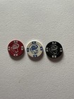 Three Vintage Casino poker card Chips 1 10 50