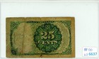 1874 25c Twenty-five Cents Fractional Currency Fr 1308 Fine Detail Damage  6637