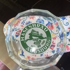 Vintage Hasenbrau Augsburg Clear Glass Ashtray Beer Brewery Germany  7  