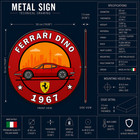 1967 Ferraro D  no The Birth Of The Baby Ferrari Heavy Metal Sign  - 19 7   50cm 