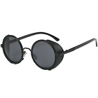 Vintage Steampunk Sunglasses Side Shield Goggles Retro Metal Cyber Round Glasses