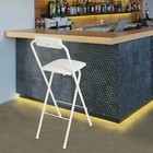 Foldable Chair Tall Folding Chair Portable Folding Stool W  Backrest 70cm Seat