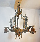 Antique Art Deco 5 Light Chandelier For Parts Or Repair  As Is