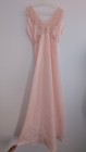 Vintage 30s Pink Jacquard Silk Full Slip Dress W Art Deco Appliqu   Details  m l 