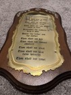 Vintage The Ten Commandments Wood   Metal Wall Plaque