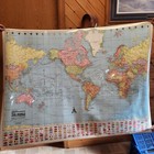 Map Of The World 1997 49x37 Colorprint No Folds Laminated  Vintage Country Flags