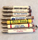 Lot Of 7 Vintage Advertising Bullet Pencils Railroad Nebraska Chicago Illinois