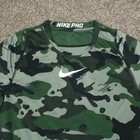 Nike Pro Combat Shirt Mens Large Green Camo Dri-fit Compression Base Layer Train