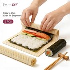 Bamboo Sushi Mats 2-pack  9 5x9 5 Inch Rolling Mats For Maki Hand Rolls  Diy