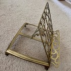 Vintage Brass Book Stand Adjustable Folding Ornate Reticulated