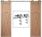 4ft-20ft Stainless Steel Sliding Barn Door Hardware Closet Track Kit For 1 2door