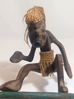 Wooden Tiki Hand Carved Figurine Surfer Surfboard Primitive Tribal Statue Bar