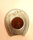 Old 1950-d Penny Encased Good Luck Advertising Token  Goldberg s Clothing Store