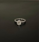 Msblue 14k White Gold Cushion 2 Ct  Moissanite Solitaire Engagement Ring Size 9