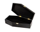 Large 12 Inch Black Halloween Coffin Box  Fillable Hinged Box For Scary D  cor