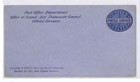 Usa Cover Post Office Official Postal Stationery Blue Die  c1877  Envelope Xu108