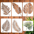 6 Pack Large 12x16 Inch Reusable Stencils - Tropical Palm   Fern Leaf Template