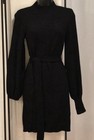 Forever 21 Black Mock Neck Bodycon Belted Sweater Dress Long Sleeve Small