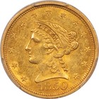 1850  2 50 Liberty Gold Quarter Eagle Pcgs Au-58 Better Date  Pop Only 15   Cac 