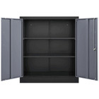 Metal Cabinet 2 Adjustable Shelves With Lock Metal Storage Cabinet With 2 Doors