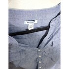 Old Navy Womens M Blue Chambray Popover Blouse Long Sleeve Roll Tab Pockets