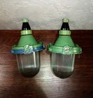 Vintage Soviet Industrial Pendant Lamp Loft Factory Light Prismatic Glass Ussr