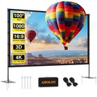 Outdoor Projector Screen With Stand - 100 Inch Portable Projector Aholon Ps100