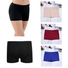 Girls Solid Color Stretch Booty Shorts Shorts Gymnastics Ballet Dance Workout