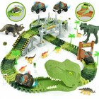 174pcs Dinosaur Flexible Racing Track Slot Car Learning Toys Gifts For Boys Kids