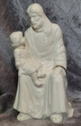 Jesus With Child Figure Porcelain Figurine Gold Trim Religious Statue Prayers