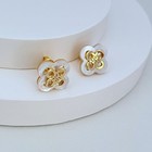 New  Tory Kira Clover Stacked Stud Classic Simple Lady Earrings With Pouch