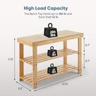 3 Tier Bamboo Shoe Rack Bench Storage Slatted Stand Organiser Shelf Bench Holder