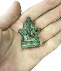 South East Asian Ancient Bronze Ganesh Buddha Small Figure Late 13 Century Ad