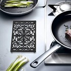 Rectangle 9 6 X 6 5 Inch Cast Iron Trivet Rustic Heat Resistant Metal Trivet For