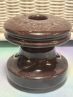 Vintage Joslyn 101 Spool Insulator Brown Ceramic Telegraph Telephone Electric