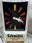 Vintage Schmidt s  Of Philadelphia Light Beer Lighted Pendulum Clock