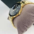 Bulova Modern Futuro 97d116 Black Dial Gold Strap Men s Quartz Watch New 42mm