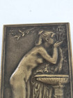 Antique Art Nouveau Bronze Nude Woman Relief Brooch Attrib  David Dellepiane Dd
