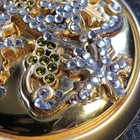 Vintage Estee Lauder Powder Compact Gold Tone Green Grape Crystal Vines 