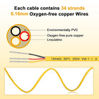 18 Gauge 3 Conductor Electrical Wire  50ft 15m Yellow Thermostat Wire  Pvc Stran