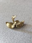 Miniature Brass Swan Figurines 3 5    2 75    Vintage Mid Century Modern Pair