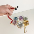 1970s Vintage Shot Glasses Set Of 6 With Holder Rack  Retro Liquor Glass Set