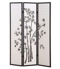 Roundhill Furniture 3-panel Oriental Foldable Shoji Room Divider Screen  Black