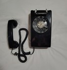 Vtg Black Wall Rotary Dial Telephone Western Electric Bell System 554 Untested