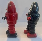 2002 Robby The Robot Wind-up Black   Red Reproduction Tin Toy Forbidden Planet 