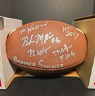 Baker Mayfield Signed Football Personalized Not Authenticated 2017 Oklahoma   