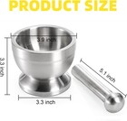 Mortar And Pestle Sets 18 8 Brushed Stainless Steel Spice Grinder Pill Crusher
