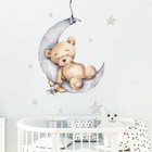 Wall Sticker For Baby Kids Room Decoration Bear   Rabbit Sleeping On The Moon