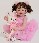 Full Body Vinyl Reborn Baby Dolls 22  Girl Smiling Newborn Lifelike Toddler Gift