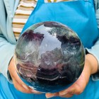 4 24lb Large Natural Fluorite Sphere Quartz Crystal Ball Energy Healing Stone